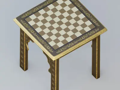 Moroccan chess table 3D model