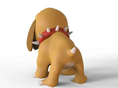 Bulldog Toon Low-poly 3D model