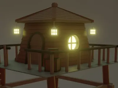 Forest House Low-poly 3D model