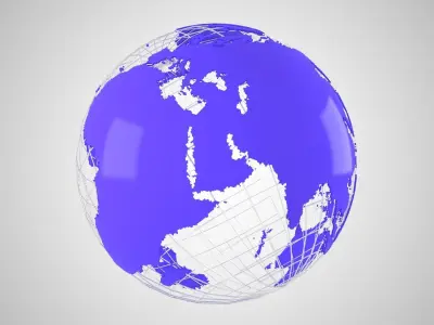 Globe News Skeleton Indigo 3D model