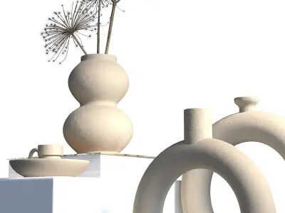 Nordic Abstract Vases collection 01 3D model