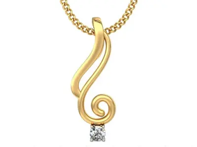 Solitaire Women Pendant 3dm STL OBJ FBX Renders Details 3D print model 61