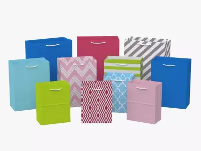 Hallmark Pastel Gift Bags in Assorted Sizes 3D model