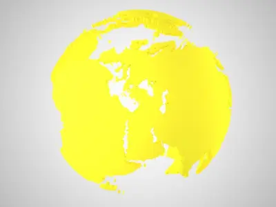 Globe Shell Yellow 3D model