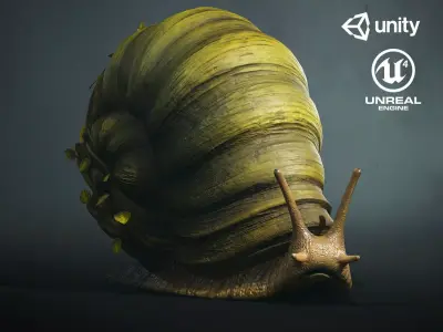 Land snail3 - Game Ready Low-poly 3D model Low-poly 3D model