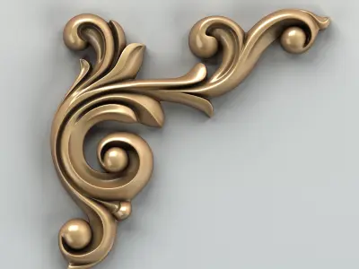 Carved decor corner 002 3D model