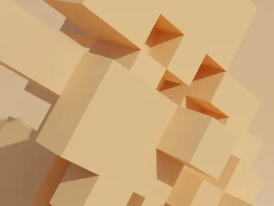 Geometric blocks V3 Low-poly 3D model