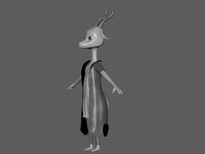 Cartoon Deer- base mesh Low-poly 3D model