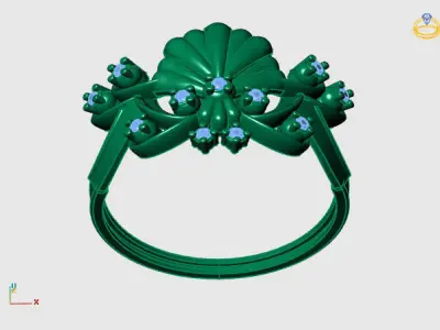 Women Ring Diamond Stone STL 3DM Lightweight Printable 3D print model 69