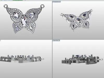 Diamond Butterfly Pendant 3D print model get