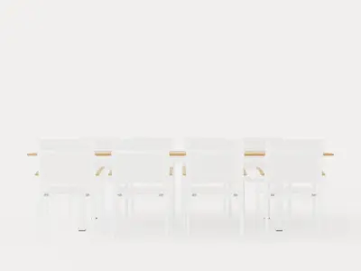 Twin dining set Low-poly 3D model