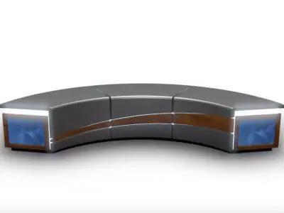 Virtual TV Studio News Desk 4 3D model