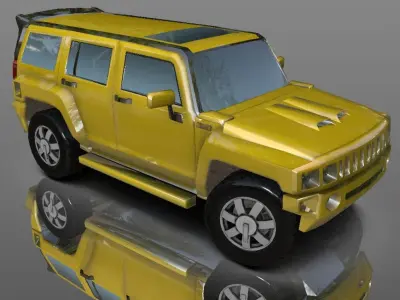 Hummer SUV H3 Low-poly 3D model Game Ready Low-poly 3D model