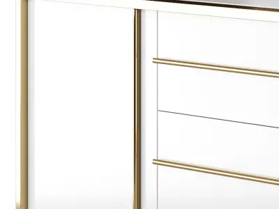 Glossy White Buffet 3D model