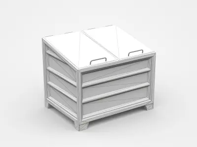 Metal Iron Closed Industrial Container  3D model
