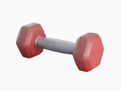 Rubber Dumbbell 03 Low-poly 3D model