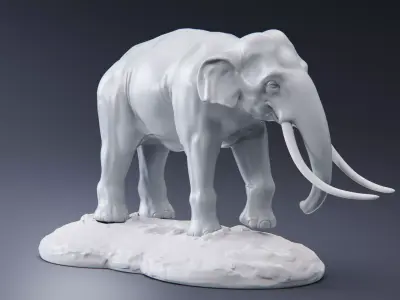 Abstract Asian Elephant Sculpture 3D print model