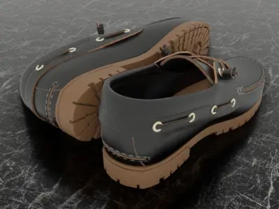 CLASSIC MAN SHOES 3D - BLACK - BROWN Low-poly 3D model
