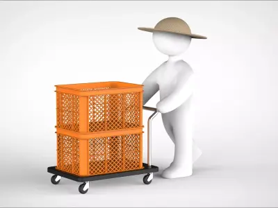 farmer and push car 3D model