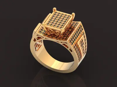 Men Ring Wide Square 1416 3D print model