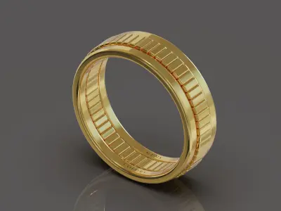 modern men gold or silver ring  3D model