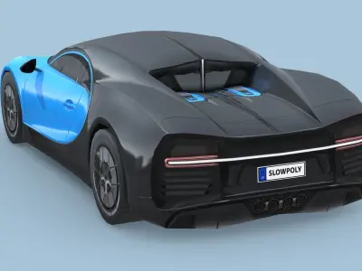 Bugatti Chiron Sport 2019 Low-poly 3D model
