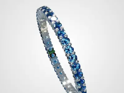 Blue Diamond Eternity Ring 3D Model 3D print model