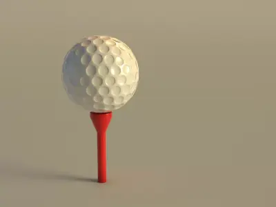 SPORT---GOLF---Ball golf ball on tee Free low-poly 3D model