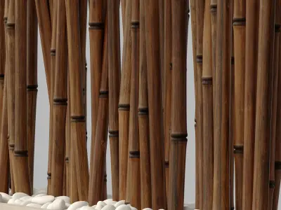 Bamboo low  decor pebble n1 3D model