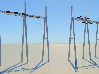 Substation equipment 3D Model Low-poly 3D model