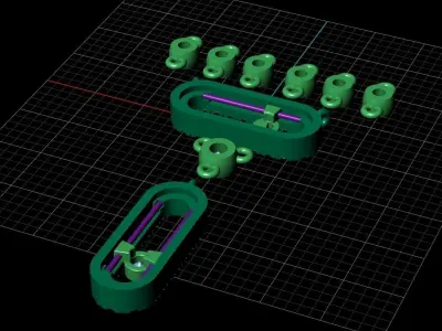 Messika Pendant Necklace Move Uno 2 Rows Pave 3D print model