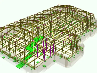 construction of the attic floor and roof 3D model