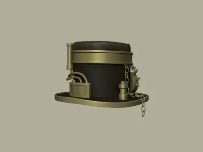 Steampunk Goggles Hat - Character Design Low-poly 3D model