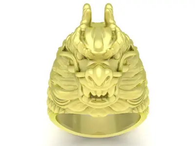 Luxury Chinese Dragon Head Mens Ring  3858 3D print model