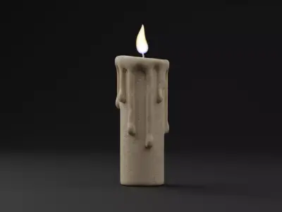 Classic Candle Low-poly 3D model