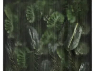 light box with tropical leaf garden in frame glass smoked 02 Low-poly 3D model