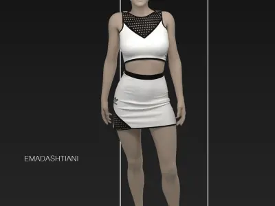 Sports Wear Adidas Tennis Set N4 42 CLO3D ZPRJ FBX OBJ MTL 3D model