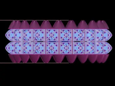 Clash Two Row Piramida Diamonds Ring 18 3D print model