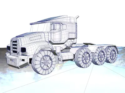 Post-Apocalyptic Heavy Duty Truck 3D model