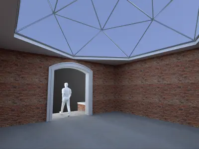 Dome 6x incl base structure with entry opening 3D model