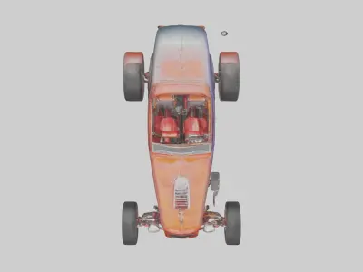 Classic Hot Rod model Low-poly 3D model