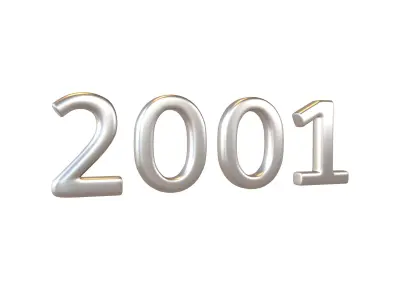 Year Number 2001 v1 003 Low-poly 3D model