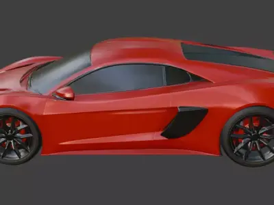 Sport Car Red 3D Model  3D model
