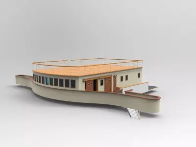 Bridge passanger or luxury ship 3D model