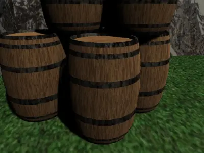 LOW POLY BARREL barrels stacked Free low-poly 3D model