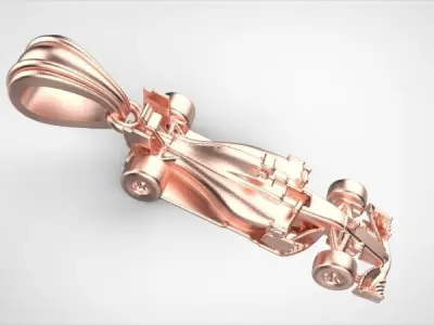F1 Solid Racing Keychain Creative Necklace Charm Pendant Jewelry 3D print model