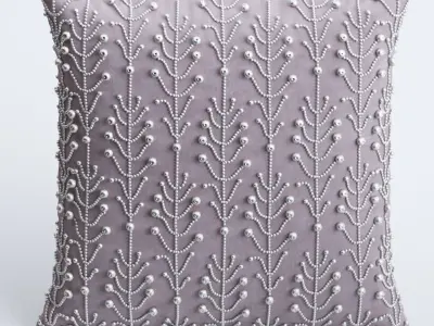 Pillows collection lavender pillow with beading 3D model