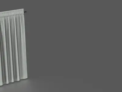 Curtain with Rod Low-poly 3D model