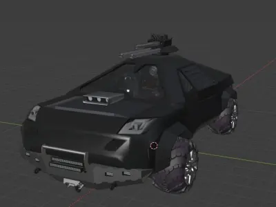 Buggy 1 armored vehicle in desert 3D model