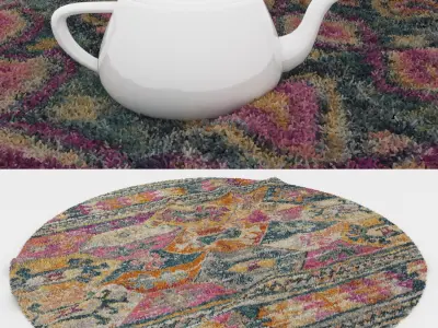 Round Rug Set 170 3D model